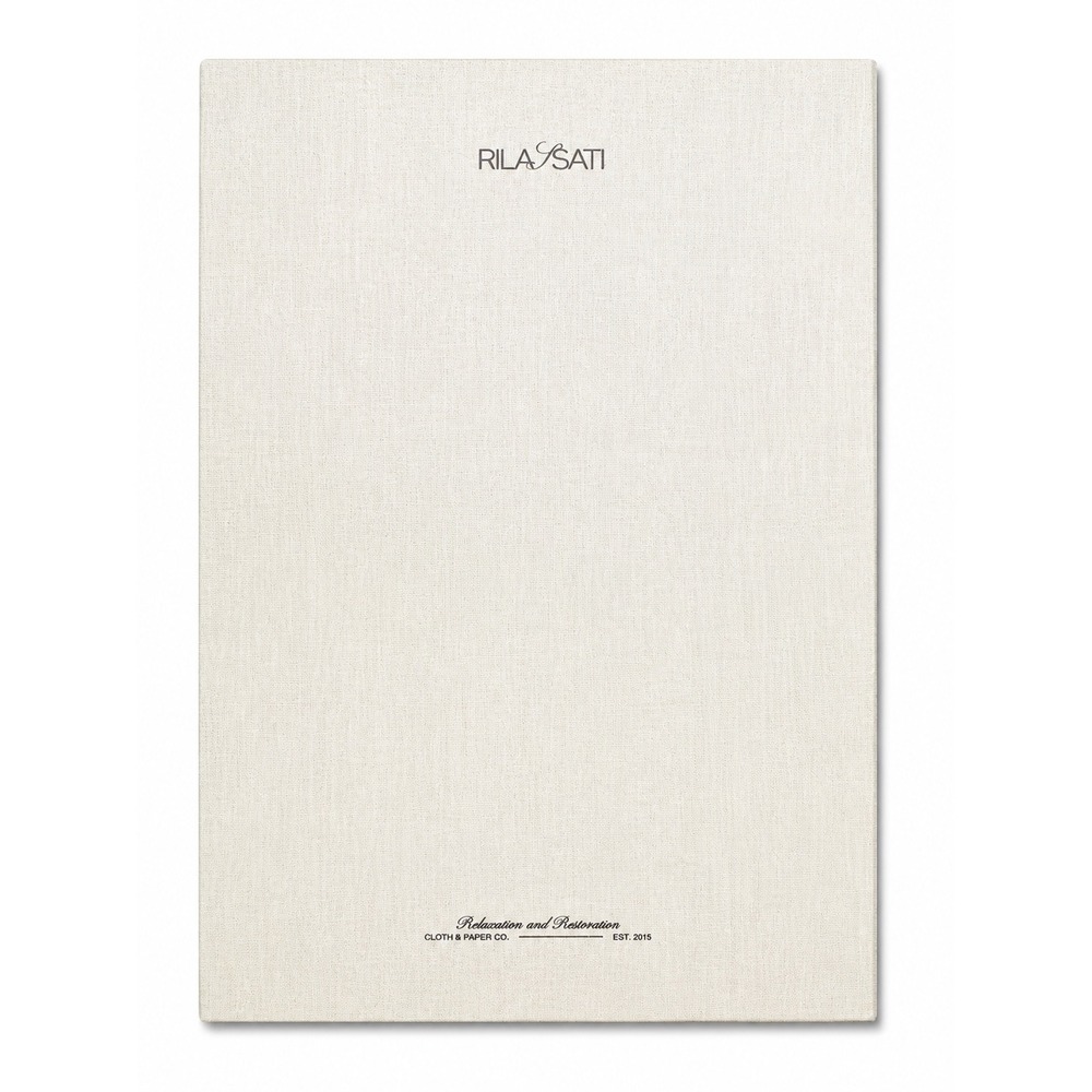 Cloth & Paper Rilassati Linen Folio Cream Grey Striped Stationery Organizer‎